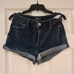 Abercrombie & Fitch Blue Denim High Rise Jean Shorts Women 31/12